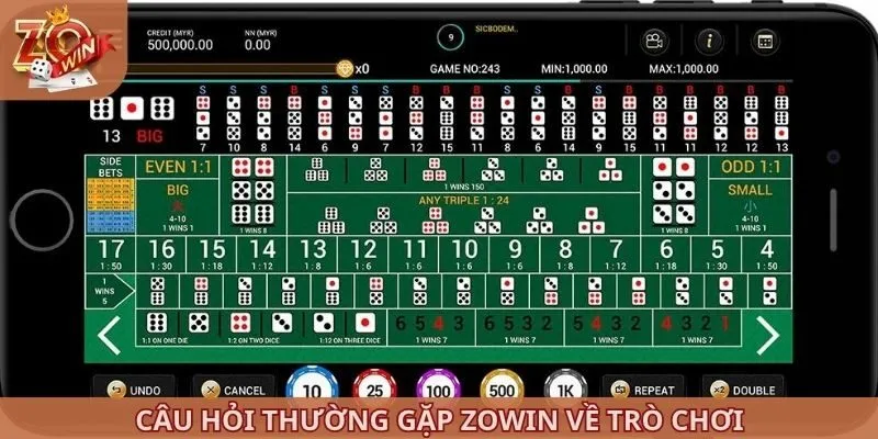 Câu hỏi thường gặp ZOWIN về trò chơi
